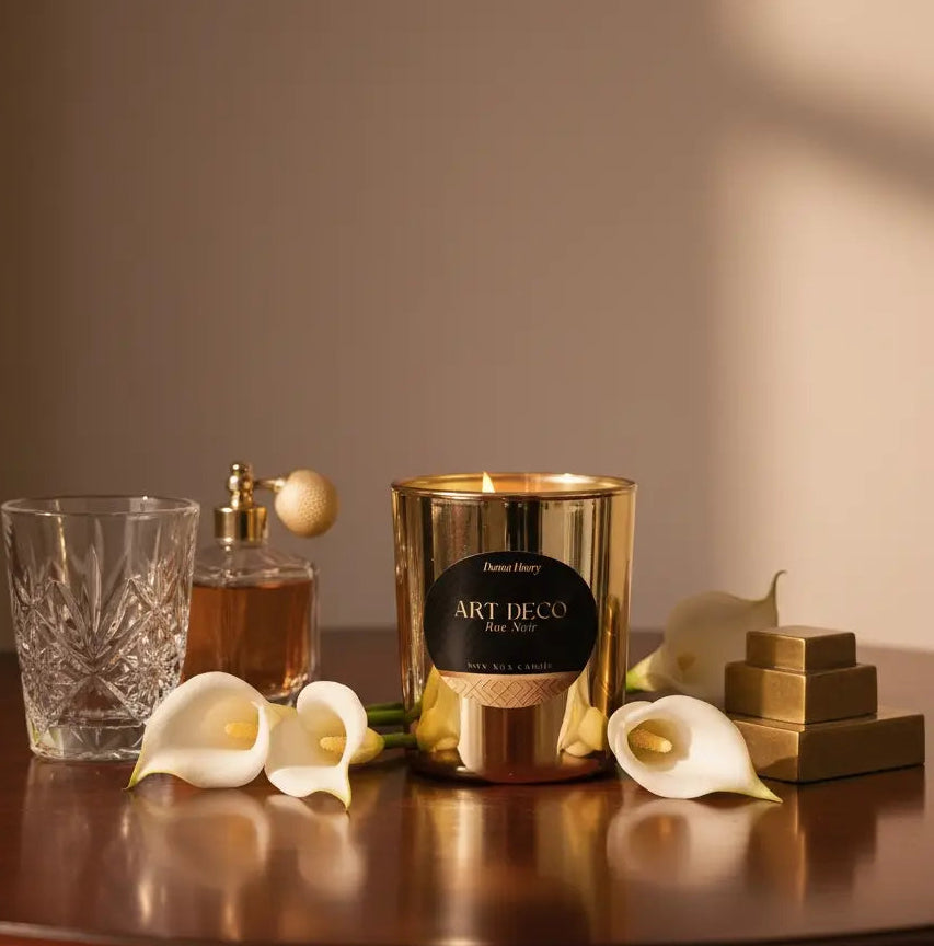 After Dark | Art Deco Luxury Candle – Leather & Oud